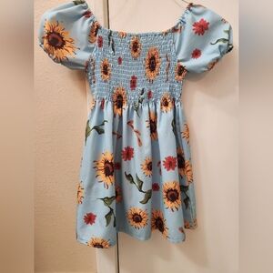 Floral Blue Kids Dress Size 3T